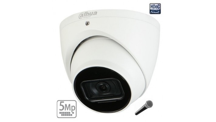 Caméra Dahua 5MP, Multi-format, Micro intégré, vision nuit 195ft (60M), 16:9 ratio, lens 2.8mm